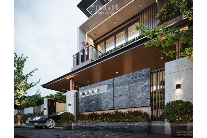 Biệt thự hiện đại 3 tầng mái nhật 150m2 6 phòng ngủ 10x15m BT2435