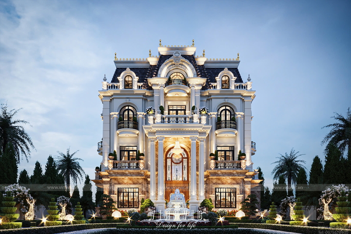 Biệt thự tân cổ điển 1 trệt 2 lầu 1 áp mái 530m2 (23x23m) BT2436