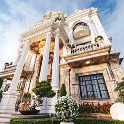 Biệt thự tân cổ điển 1 trệt 2 lầu 1 áp mái 530m2 (23x23m) BT2436