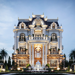 Biệt thự tân cổ điển 1 trệt 2 lầu 1 áp mái 530m2 (23x23m) BT2436