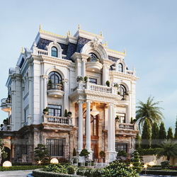 Biệt thự tân cổ điển 1 trệt 2 lầu 1 áp mái 530m2 (23x23m) BT2436