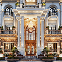 Biệt thự tân cổ điển 1 trệt 2 lầu 1 áp mái 530m2 (23x23m) BT2436