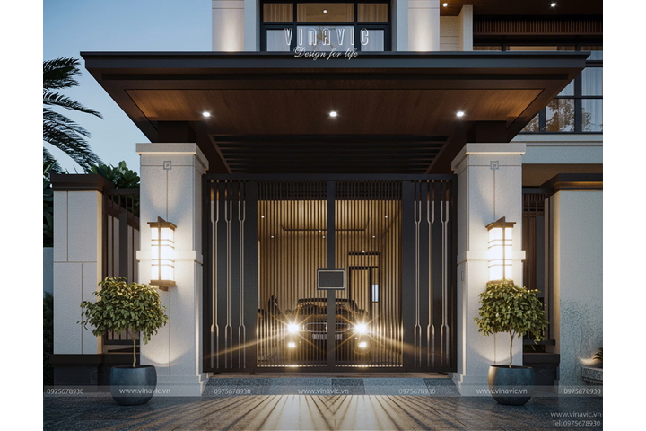 Mẫu thiết kế nhà biệt thự 3 tầng hiện đại 140m2 5 phòng ngủ BT2434