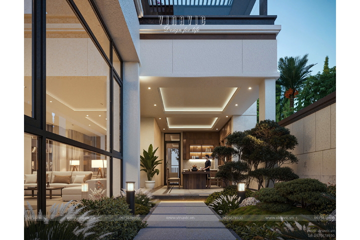 Mẫu thiết kế nhà biệt thự 3 tầng hiện đại 140m2 5 phòng ngủ BT2434