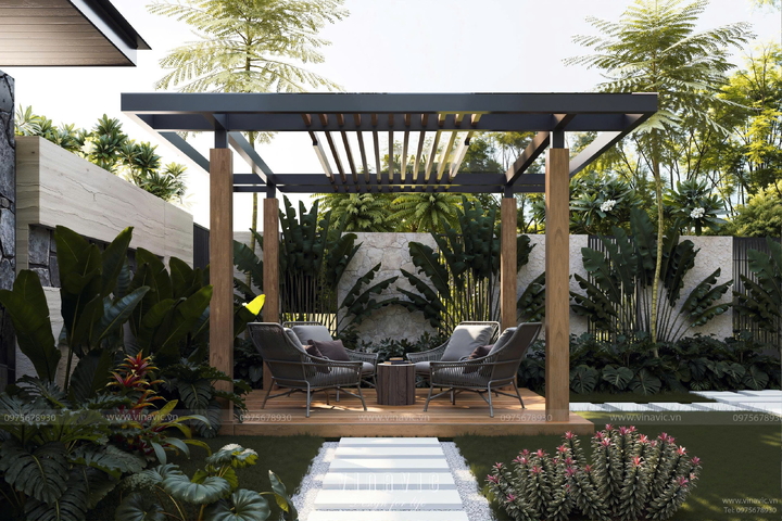 Thiết kế biệt thự 2 tầng mái nhật hiện đại 9x16m 4 phòng ngủ BT2437