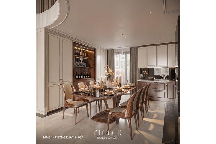 Thiết kế nội thất nhà phố 4 tầng hiện đại có tầng lửng 6x12m NT2359