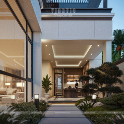 Mẫu thiết kế nhà biệt thự 3 tầng hiện đại 140m2 5 phòng ngủ BT2434