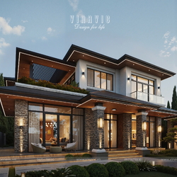 Mẫu thiết kế biệt thự 2 tầng không gian mở hiện đại 13x15m BT2438