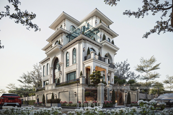 Biệt thự 5 tầng phong cách Neo-Classic Tân Cổ Điển 2 mặt tiền 10x20m BT2439