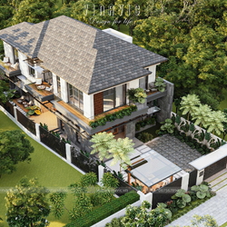 Mẫu thiết kế biệt thự 2 tầng mái nhật​ 4 phòng ngủ 9x16m BT2441