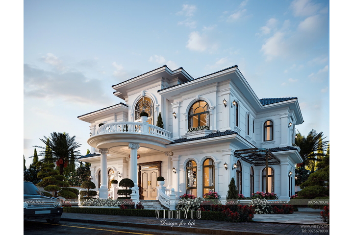 Biệt thự tân cổ điển 2 tầng mặt tiền 17mx11m 5 phòng ngủ BT2443