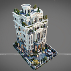 Thiết kế biệt thự Tân Cổ Điển Châu Âu 6 Tầng 1 hầm 300m2 BT2442