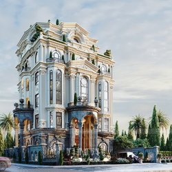 Thiết kế biệt thự Tân Cổ Điển Châu Âu 6 Tầng 1 hầm 300m2 BT2442