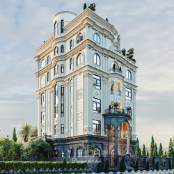 Thiết kế biệt thự Tân Cổ Điển Châu Âu 6 Tầng 1 hầm 300m2 BT2442