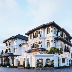 Mẫu biệt thự song lập 3 tầng phong cách Tân Cổ Điển đẳng cấp BT2416