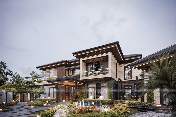 Thiết kế biệt thự nghỉ dưỡng tại gia sang trọng, đẳng cấp 25x60m BT2446