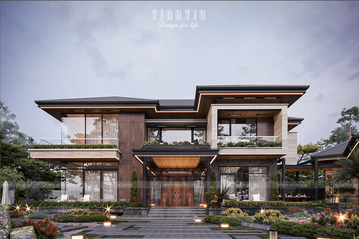 Thiết kế biệt thự nghỉ dưỡng tại gia sang trọng, đẳng cấp 25x60m BT2446