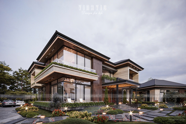 Thiết kế biệt thự nghỉ dưỡng tại gia sang trọng, đẳng cấp 25x60m BT2446