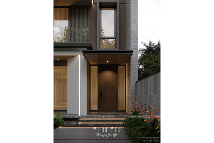 Biệt thự hiện đại 3 tầng mái bằng trên sườn đồi dốc 9x14m BT2447