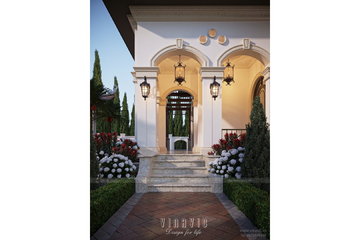 Mẫu biệt thự địa trung hải 1 tầng 3 phòng ngủ 228m2 (19x12m) BT2449