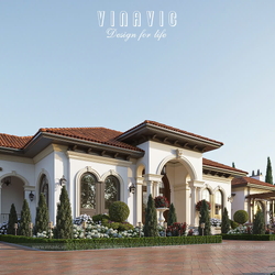 Mẫu biệt thự địa trung hải 1 tầng 3 phòng ngủ 228m2 (19x12m) BT2449