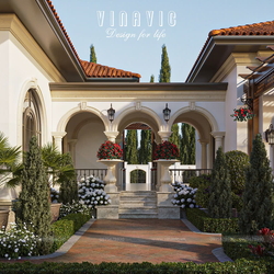 Mẫu biệt thự địa trung hải 1 tầng 3 phòng ngủ 228m2 (19x12m) BT2449