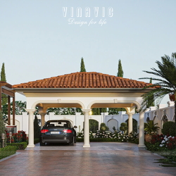 Mẫu biệt thự địa trung hải 1 tầng 3 phòng ngủ 228m2 (19x12m) BT2449