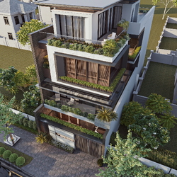 Mẫu thiết kế biệt thự 1 trệt 3 lầu hiện đại 187m2 (8.5mx22m) BT2448