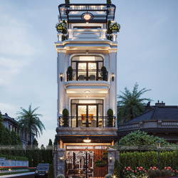 Mẫu thiết kế nhà phố 4 tầng tân cổ điển 90m2 (5x16m) NP2361