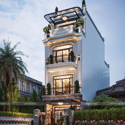 Mẫu thiết kế nhà phố 4 tầng tân cổ điển 90m2 (5x16m) NP2361