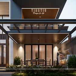 Thiết kế nhà biệt thự kết hợp kinh doanh showroom 3 tầng 10x30m BT2451