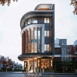 Mẫu nhà phố 5 tầng góc 2 mặt tiền vừa ở kinh doanh 8x15m NP2362