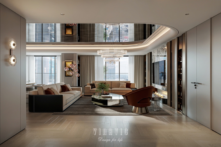 Mẫu thiết kế nội thất chung cư cao cấp chuẩn Luxury NT2362