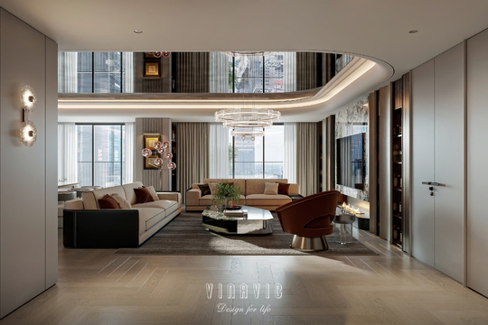 Mẫu thiết kế nội thất chung cư cao cấp chuẩn Luxury NT2362