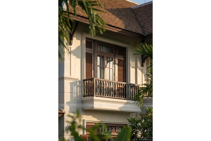 Mẫu nhà vườn phong cách Indochine Đông Dương 20x20m BT2455