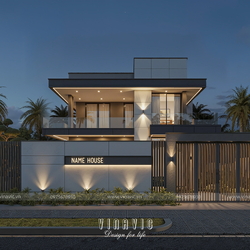 Mẫu biệt thự mái bằng 2 tầng hiện đại 3 phòng ngủ 11x14m BT2445