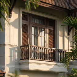 Mẫu nhà vườn phong cách Indochine Đông Dương 20x20m BT2455