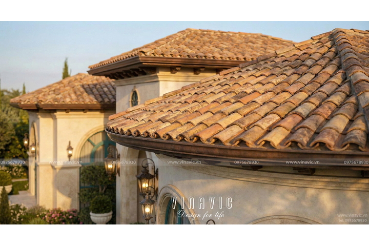 Mẫu Villa 1 tầng phong cách Địa Trung Hải 22m x 14m BT2456