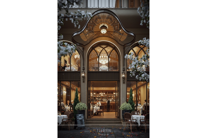 Thiết kế nhà hàng 6 tầng phong cách Neo-Classic sang trọng 10x25m BT2457