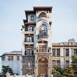 Thiết kế biệt thự phố tân cổ điển 5 tầng 1 tum 9x19m BT2458