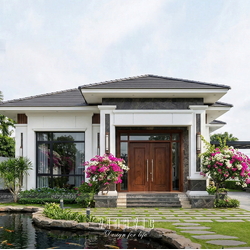 Thiết kế nhà mái nhật hiện đại 1 tầng 4 phòng ngủ 9x19m NP2364