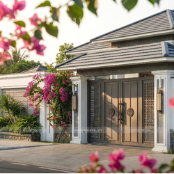 Thiết kế nhà mái nhật hiện đại 1 tầng 4 phòng ngủ 9x19m NP2364