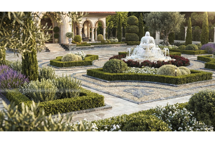 Mẫu thiết kế biệt thự Địa Trung Hải 2 tầng 1 trệt 20x18m BT2458