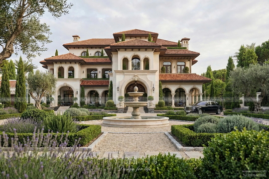 Mẫu thiết kế biệt thự Địa Trung Hải 2 tầng 1 trệt 20x18m BT2458