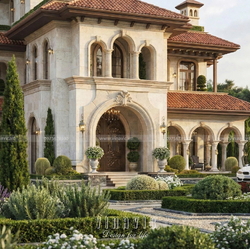 Mẫu thiết kế biệt thự Địa Trung Hải 2 tầng 1 trệt 20x18m BT2458