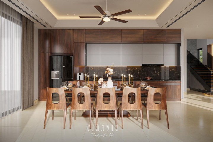 Nội thất hiện đại biệt thự 2 tầng 9x16m (CĐT Mrs Tình - Phú Thọ) NT2363