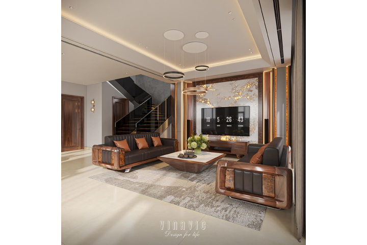 Nội thất hiện đại biệt thự 2 tầng 9x16m (CĐT Mrs Tình - Phú Thọ) NT2363