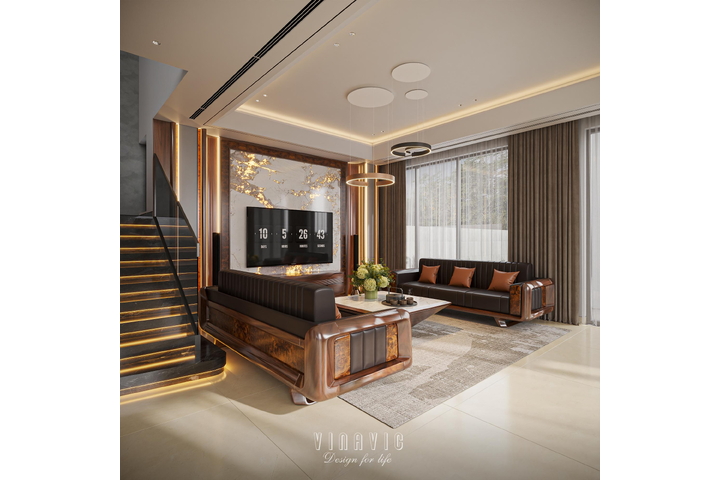 Nội thất hiện đại biệt thự 2 tầng 9x16m (CĐT Mrs Tình - Phú Thọ) NT2363