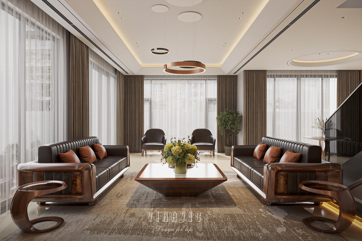 Nội thất hiện đại biệt thự 2 tầng 9x16m (CĐT Mrs Tình - Phú Thọ) NT2363