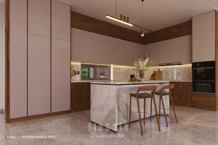 Thiết kế nội thất hiện đại biệt thự 2 tầng 14x16m (CĐT Mr Nhớ - Nghệ An) NT2364